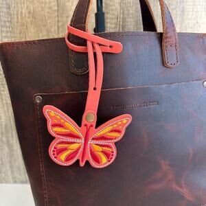SHERBET Portland Leather Butterfly Charm FAST SHIP Monarca Tassel Orange